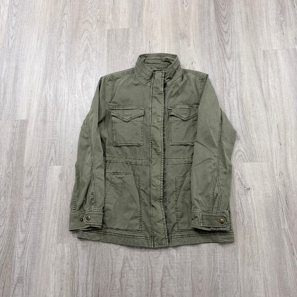 GAP Core Utility Jacket Womens Small Olive Green Babytwed Full Zip Army Military - Picture 1 of 9